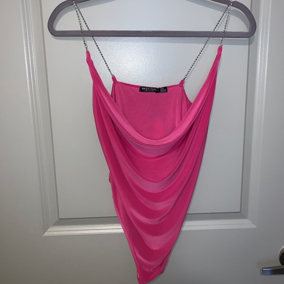 Pink Cowl Neck Body Suit - Picture 4 of 5
